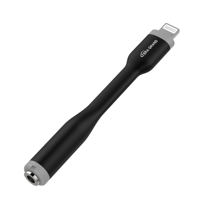 Apple MFi Certified Lightning to Headphone Jack Audio Adapter with 24-bit built-in DAC, Black