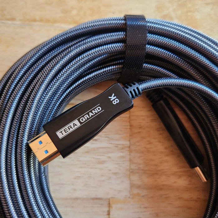 8K HDMI 2.1 Copper Fiber Optic Hybrid Cable, Supports 48Gbps 8K@60Hz, 50 Feet