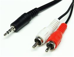 3.5mm Stereo Male to 2 RCA Male Audio Cable, 12'