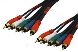 Component Audio-Video Cable, 5 RCA, 12'