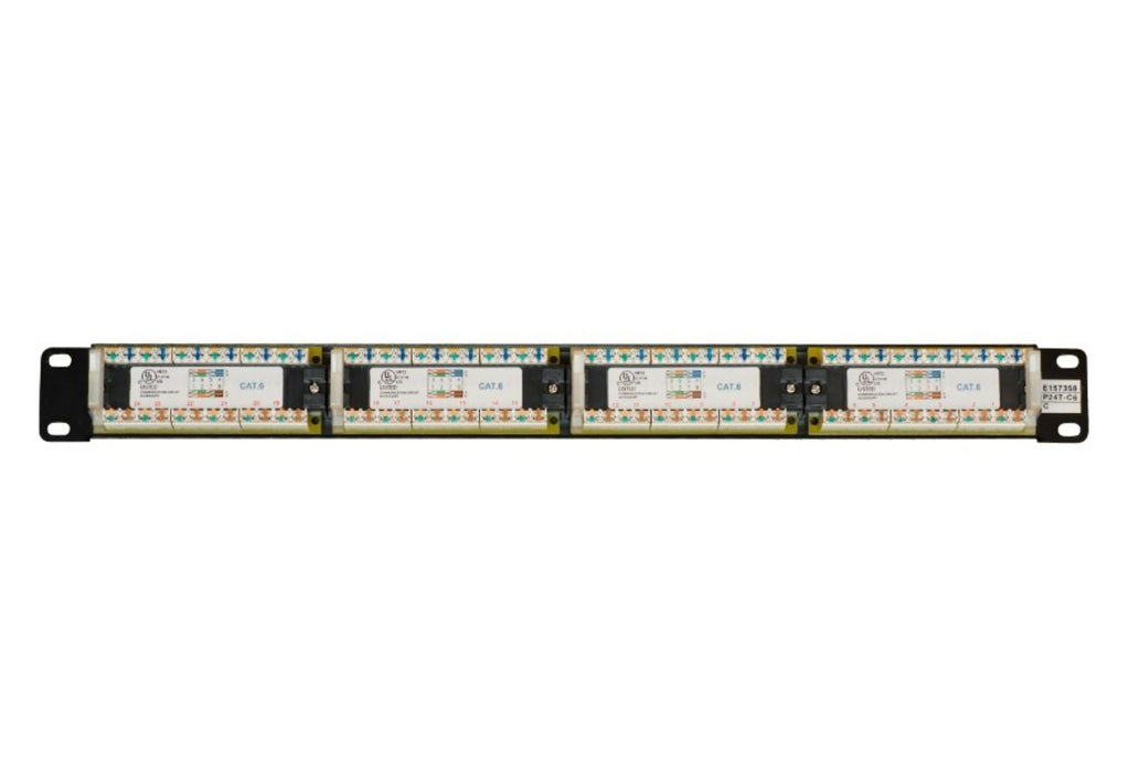 CAT6 Patch Panel, 24-Port, 110 Type, 568A-568B Installation