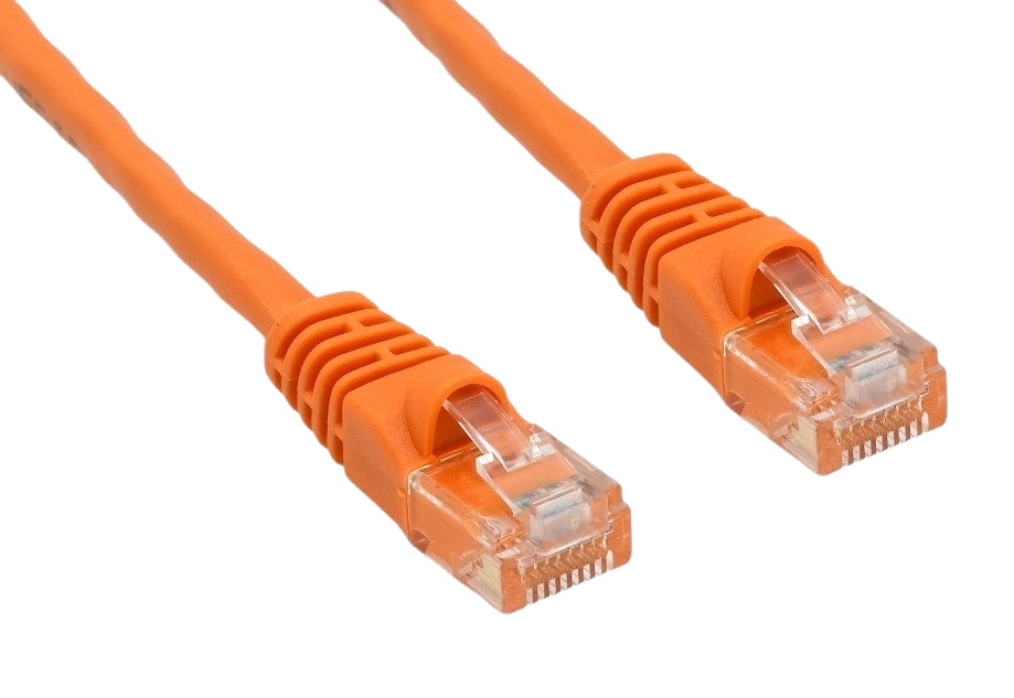CAT6 550MHz 24 AWG UTP Crossover Bare Copper Ethernet Network Cable, Molded Orange 7 FT