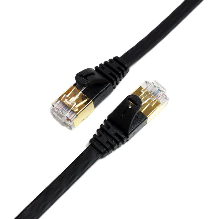 CAT-7 10 Gigabit Ultra Flat Ethernet Patch Cable, 12 Feet Black