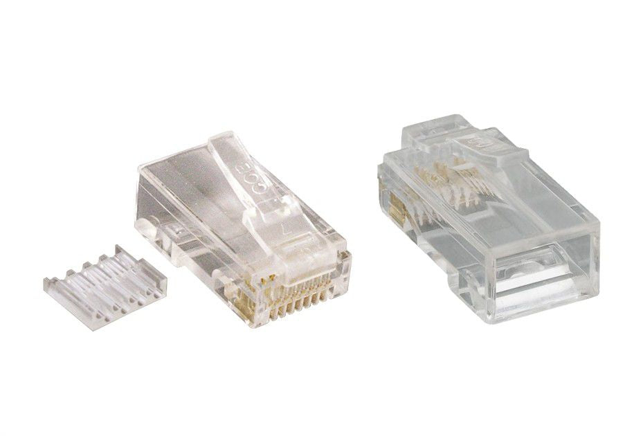 CAT6 Modular Plug, Solid wire with Load Bar, 50u, 100 pcs Pack
