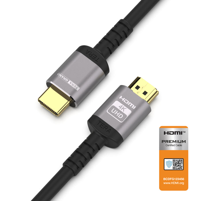 4K Premium HDMI Certified Cable with Aluminum housing, Supports HDMI 2.0 4K HDR Ultra HD, 18 Gbps, 4K 60Hz, 6 Feet
