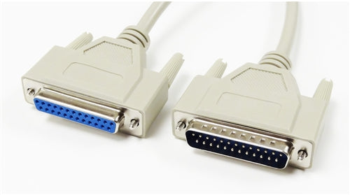 RS-232 Serial Cable, DB25 Male to DB25 Female, 6'