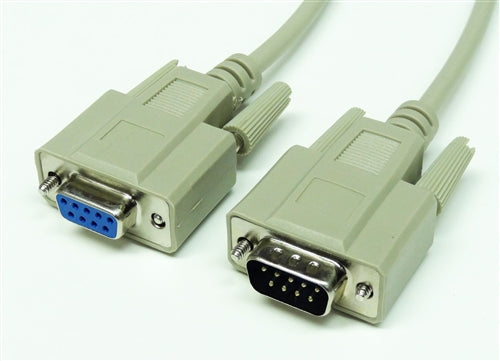 RS-232 Serial Cable, DB9 Male to DB9 Female, 6'
