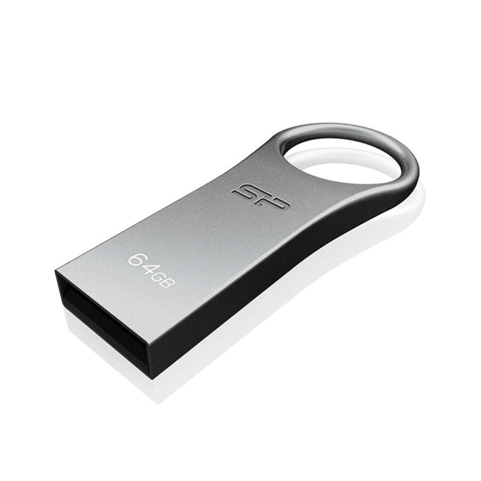 Silicon Power - USB 2.0 Waterproof Flash Drive, Firma F80, Gray Aluminum 64 GB