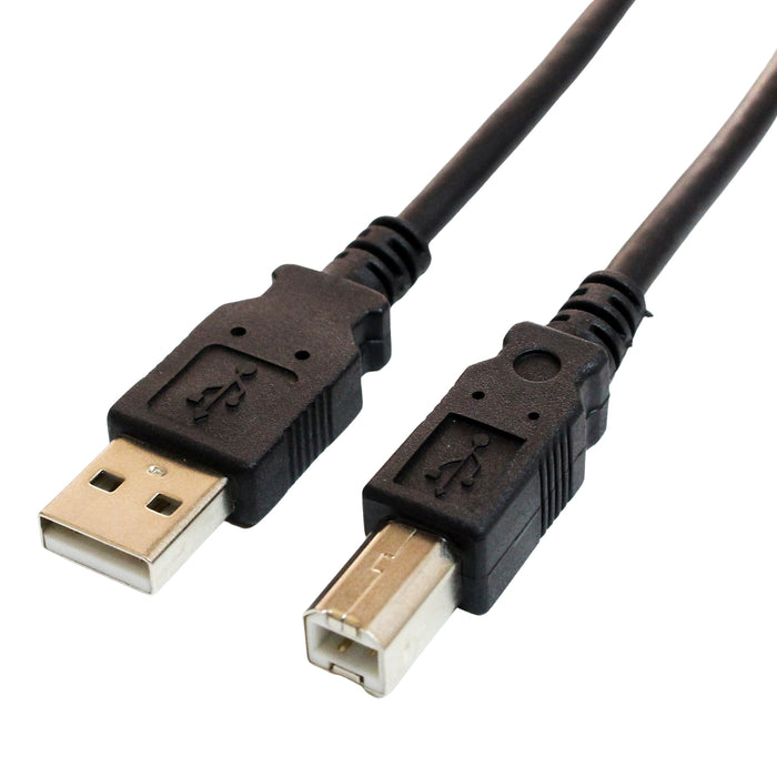 USB 2.0 A Male to B Male cable, Black 10'