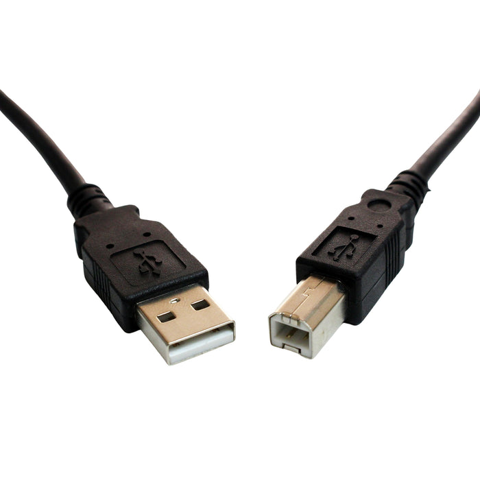 USB 2.0 A Male to B Male cable, Black 15'