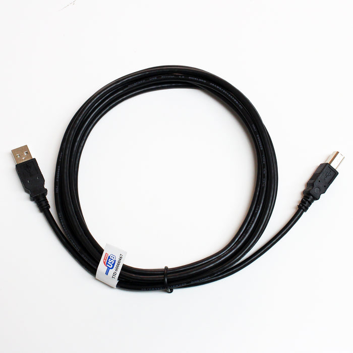 USB 2.0 A Male to B Male cable, Black 1'