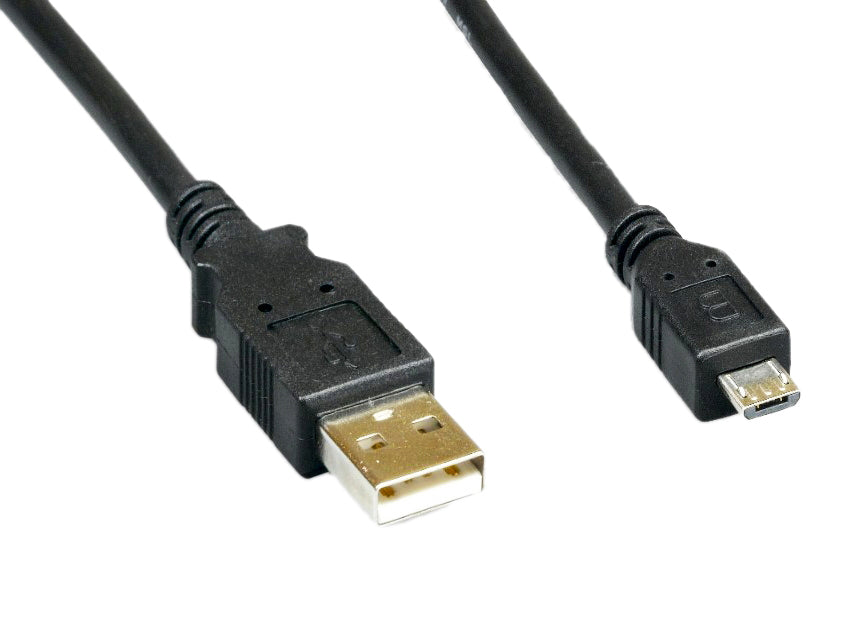 USB 2.0 A to Micro USB Black Cable, 3'