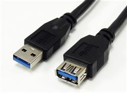 USB 3.0 A Male to A Female Extension Cable, Black 15'
