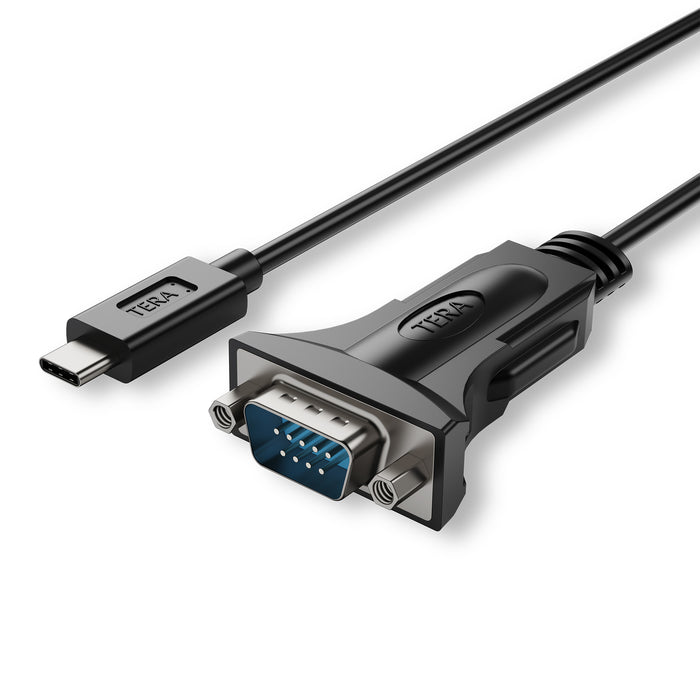 Premium USB 2.0 USB-C to RS232 Serial DB9 Adapter Cable - Supports Windows 11, 10, 8, 7, Vista, XP, 2000, 98, Linux and Mac OS - Built with FTDI Chipset and Hex Nuts, 6 Ft.