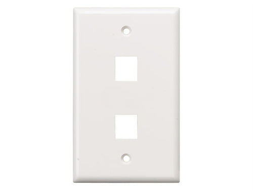 Wall Plate for Keystone Insert, White, 2 Holes