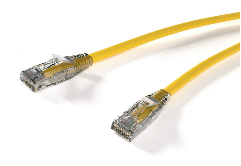 CAT6 550 MHz 24 AWG UTP Bare Copper Ethernet Network Cable with Clear Boot, Yellow 14 FT