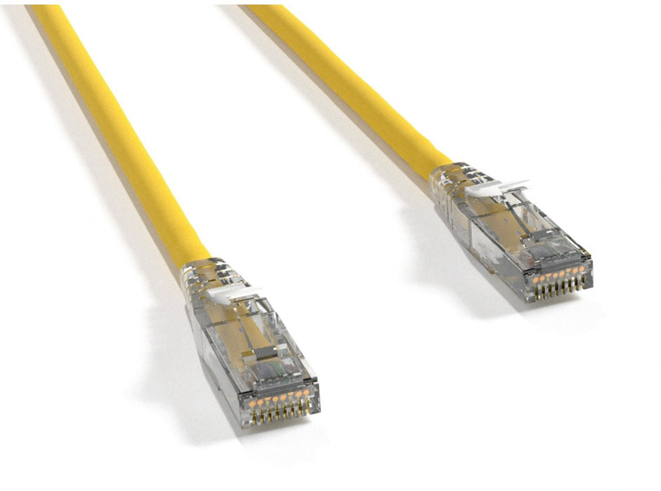CAT6 550 MHz 24 AWG UTP Bare Copper Ethernet Network Cable with Clear Boot, Yellow 14 FT