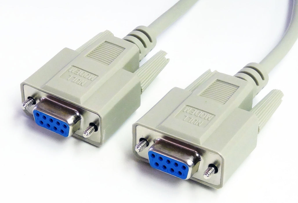 Null Modem Cable, DB9 Female to Female, 25'