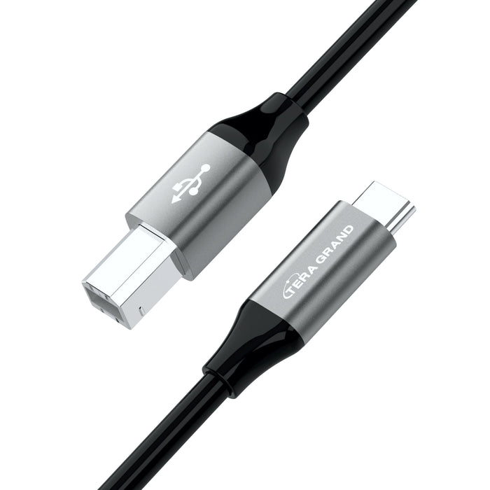 USB 2.0 USB-C to USB-B MIDI & Printer Cable, Black 10'