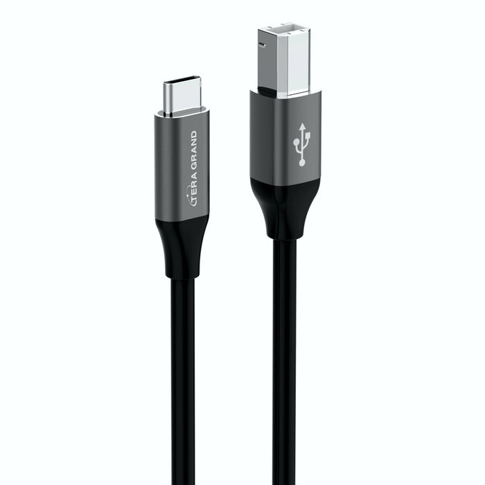 USB 2.0 USB-C to USB-B MIDI & Printer Cable, Black 10'
