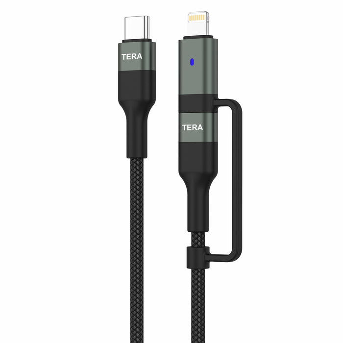 USB USB-C to C with Lightning Adapter 2-in-1 Sync and Charge