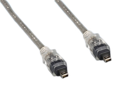 FireWire 400, 1394a, 4 Pin Male to 4 Pin Male Cable, Clear, 6'
