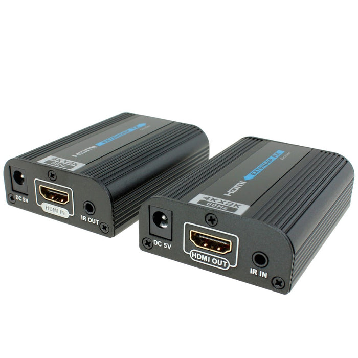 Ultra HD HDMI Extender over Cat6 Cable with Built-in IR, 4K@60Hz at 99 feet or 4K@30Hz at 196 feet