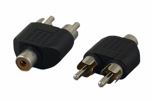 RCA Male x 2 to RCA Female Adapter