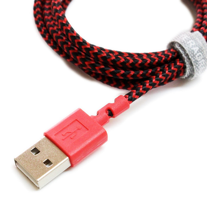 Apple MFi Certified - 7X Durable Lightning to USB Braided Cable, 4 Ft Red-Black