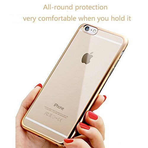 iPhone 6-6s Ultra Thin Soft Gel TPU Silicone Case with Electroplating Technology, Gold