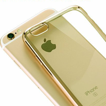 iPhone 6-6s Ultra Thin Soft Gel TPU Silicone Case with Electroplating Technology, Gold