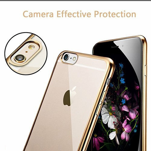iPhone 6 Plus-6s Plus Ultra Thin Soft Gel TPU Silicone Case with Electroplating Technology, Gold