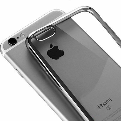iPhone 6 Plus-6s Plus Ultra Thin Soft Gel TPU Silicone Case with Electroplating Technology, Gray