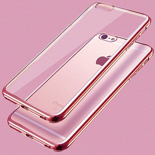 iPhone 6 Plus-6s Plus Ultra Thin Soft Gel TPU Silicone Case with Electroplating Technology, Rose Gold