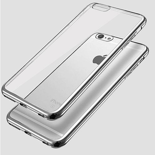 iPhone 6 Plus-6s Plus Ultra Thin Soft Gel TPU Silicone Case with Electroplating Technology, Silver