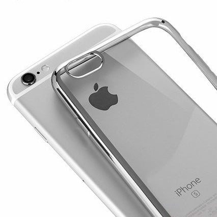 iPhone 6 Plus-6s Plus Ultra Thin Soft Gel TPU Silicone Case with Electroplating Technology, Silver