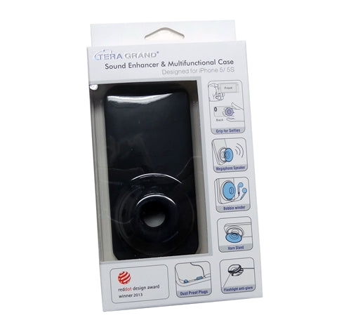 iPhone SE - 5 - 5S Sound Enhancer & Multifunctional Case, Black