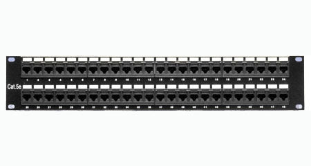 CAT5E Patch Panel, 48-Port, 110 Type, 568A-568B Installation