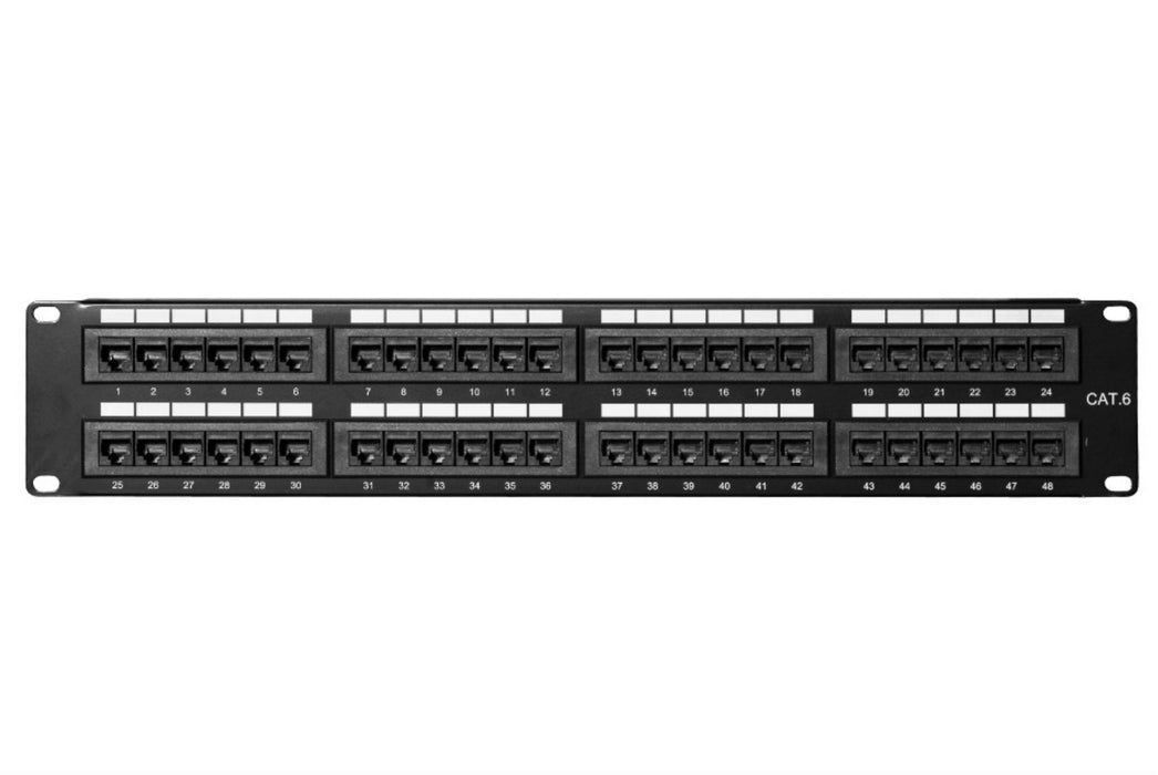 CAT6 Patch Panel, 48-Port, 110 Type, 568A-568B Installation