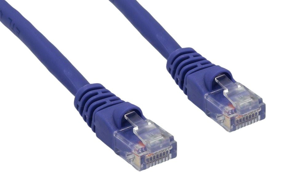 CAT6 550MHz 24 AWG UTP Bare Copper Ethernet Network Cable, Molded Purple 50 FT