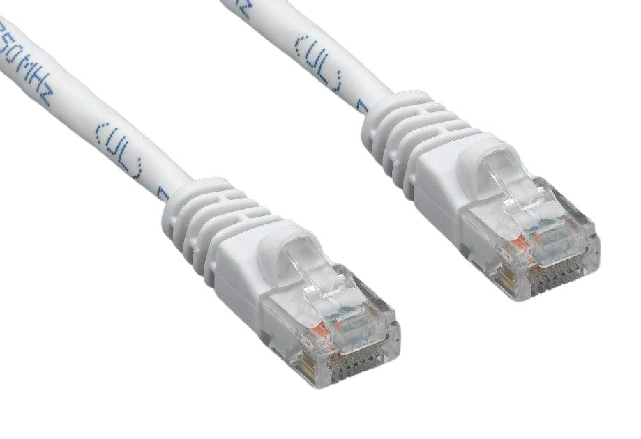 CAT6 550MHz 24 AWG UTP Bare Copper Ethernet Network Cable, Molded White 75 FT