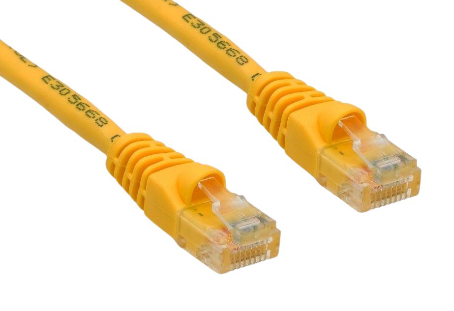 CAT6 550MHz 24 AWG UTP Bare Copper Ethernet Network Cable, Molded Yellow 3 FT