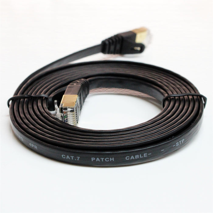 CAT-7 10 Gigabit Ultra Flat Ethernet Patch Cable, 6 Feet Black