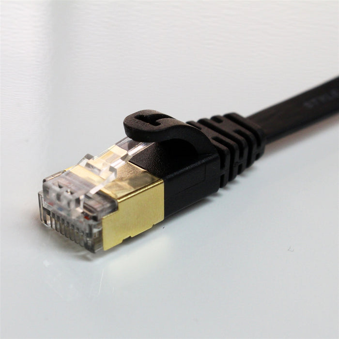 CAT-7 10 Gigabit Ultra Flat Ethernet Patch Cable, 6 Feet Black