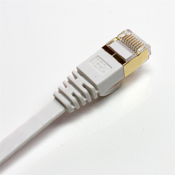 CAT-7 10 Gigabit Ultra Flat Ethernet Patch Cable, 12 Feet White