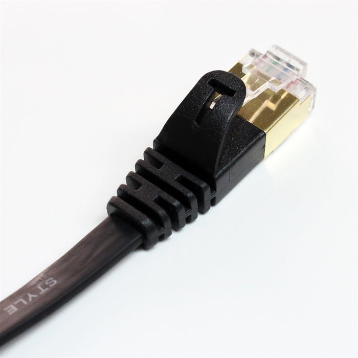 CAT-7 10 Gigabit Ultra Flat Ethernet Patch Cable, 12 Feet Black