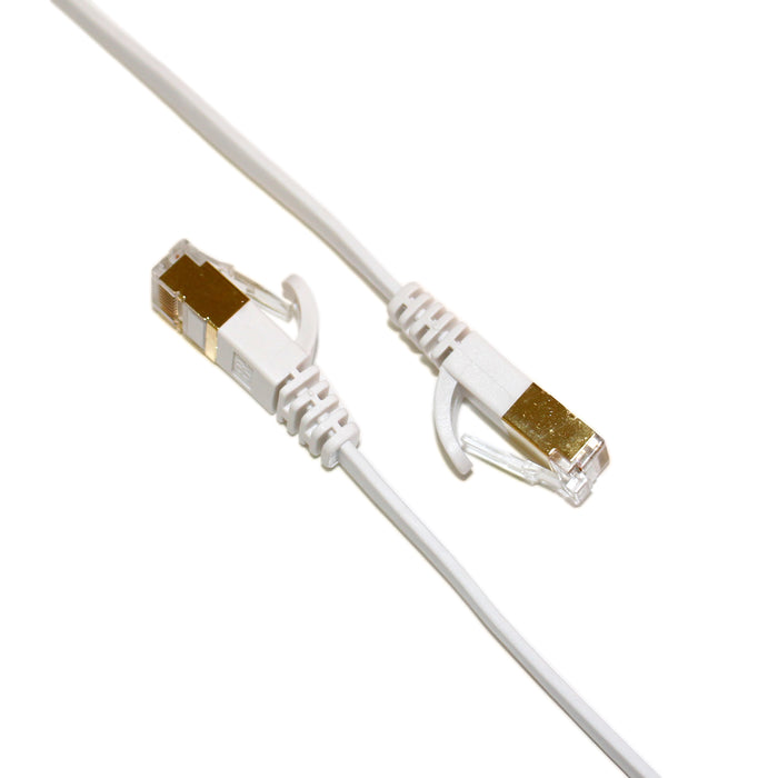 CAT-7 10 Gigabit Ultra Flat Ethernet Patch Cable, 25 Feet White