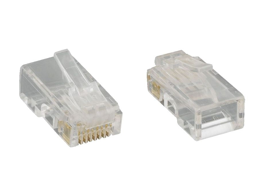 CAT5e Modular Plug, Solid wire, 50u, 100 pcs Pack