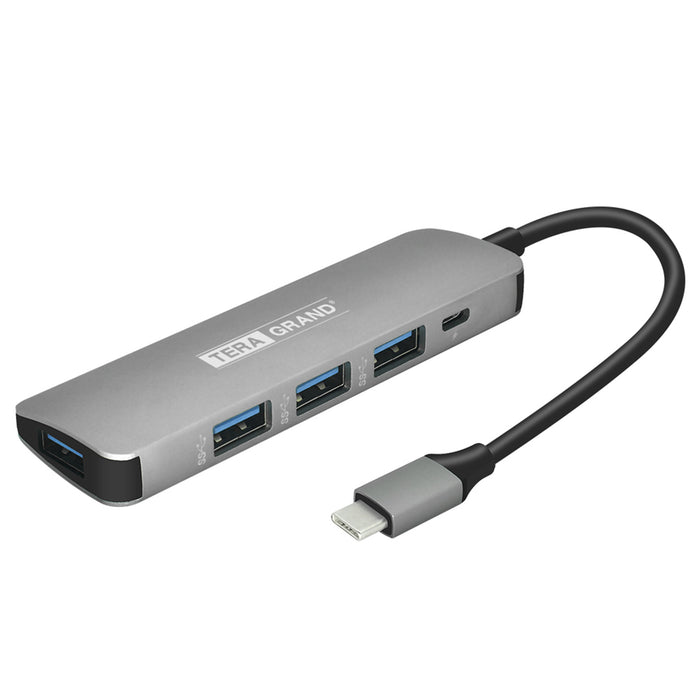 USB 3.1 USB-C 5 Ports Hub, 4 USB 3.0 5Gbps Ports and 1 USB-C PD Port, Gray