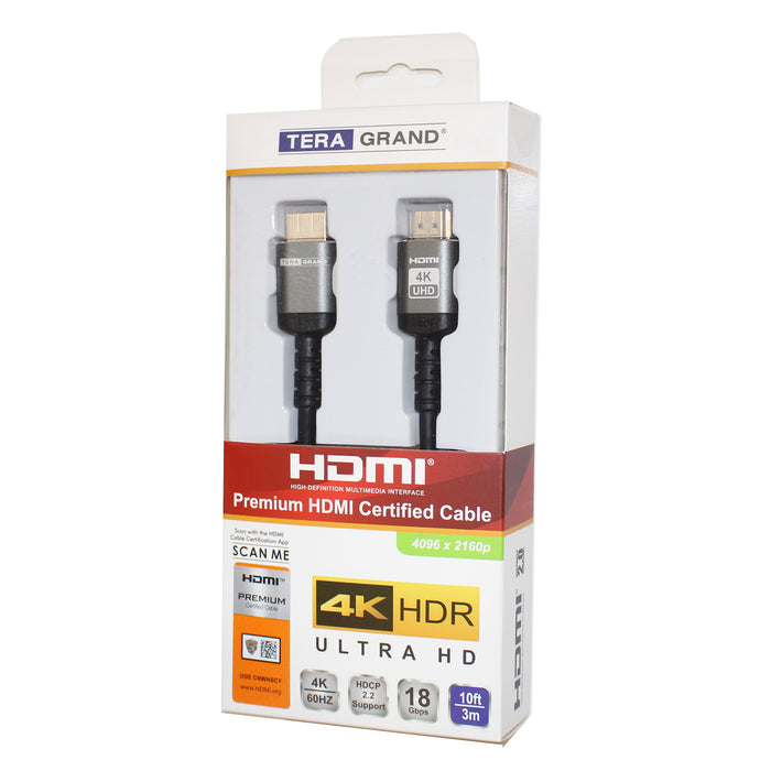 Premium HDMI Certified 2.0 Cable with Aluminum housing, Supports 4K HDR  UltraHD, 18 Gbps, 4K/60Hz, 10 Feet ( 3 meter) — Tera Grand